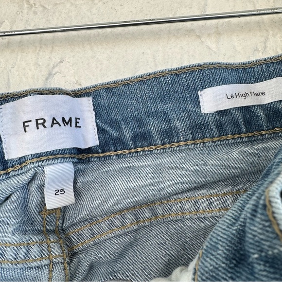 FRAME Jean Women 25 Le High Flare Bell Bottom Festival Boho High Waist Deepwater - Picture 9 of 9